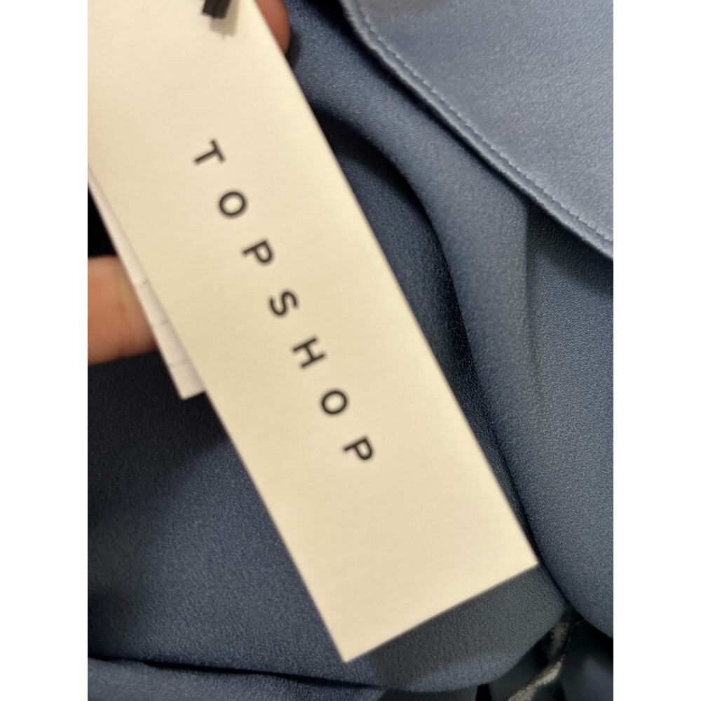 Topshop slate blue mini slip dress with side twist size 10 - Picture 6 of 15